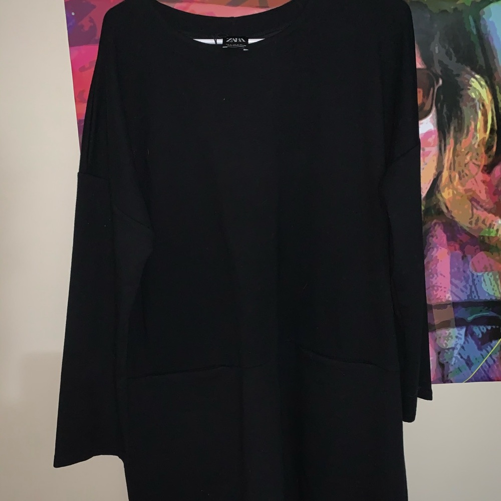 Long sleeve long black dress